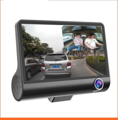 高品質 Jieli 4 インチ LCD スクリーンフル HD 1080P 車のダッシュカム 3 カメラ同期録画 3 レンズ車 DVR